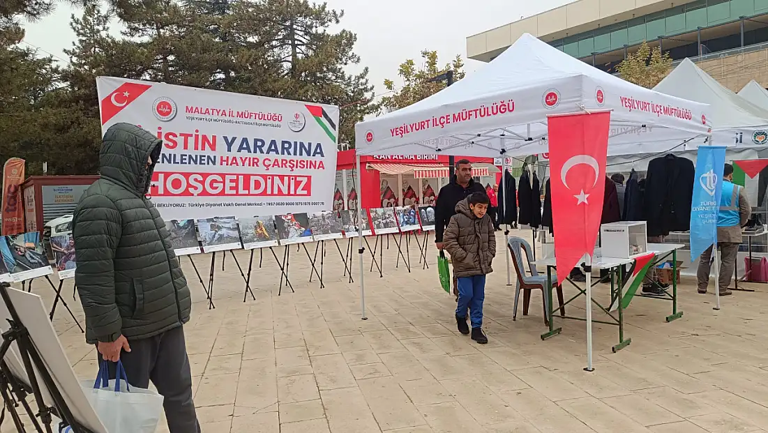 Malatya’da Gazze İçin Hayır Çarşısı Açıldı