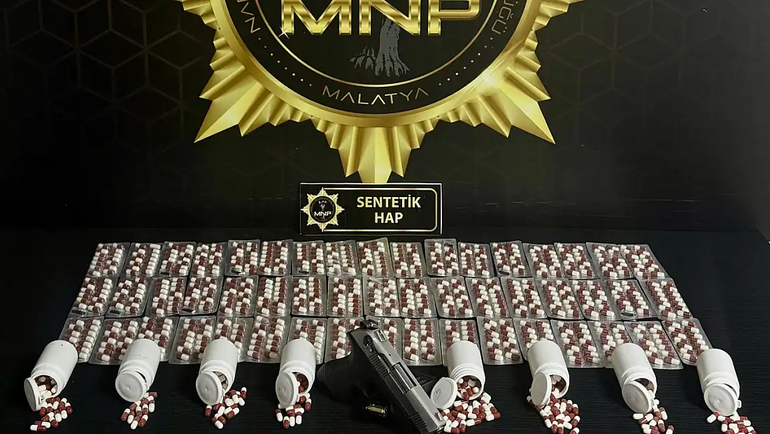 Malatya’da Narkotik Operasyonu: 1.169 Sentetik Ecza ve Ruhsatsız Tabanca Ele Geçirildi