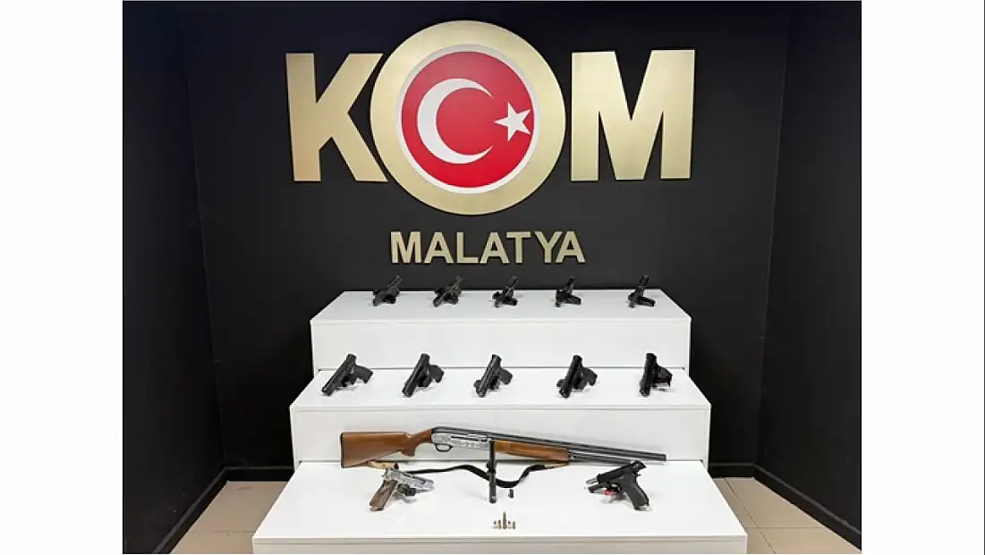 Malatya’da Ruhsatsız Silah Operasyonu: 12 Tabanca ve 1 Tüfek Ele Geçirildi