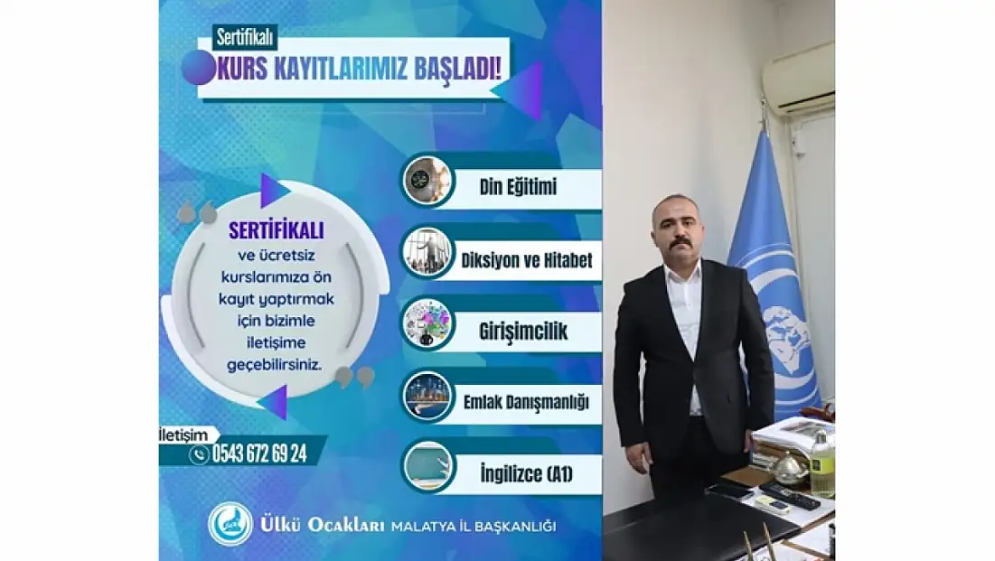 Malatya’da Sertifikalı Kurslar Başlıyor: Din Eğitimi, Diksiyon, İngilizce ve Daha Fazlası