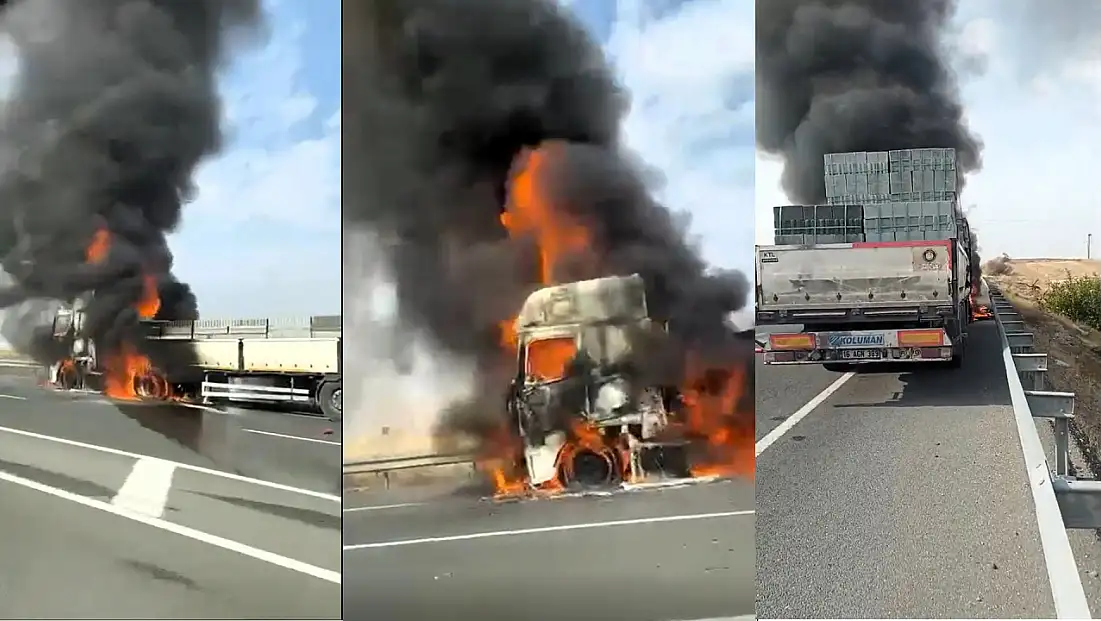 Malatya-Elazığ Karayolu’nda Tır Yangını: Ön Kupa Küle Döndü