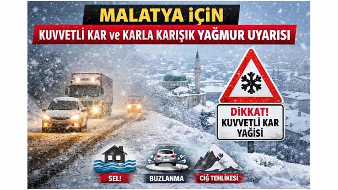 Malatya İçin Kuvvetli Kar ve Karla Karışık Yağmur Uyarısı