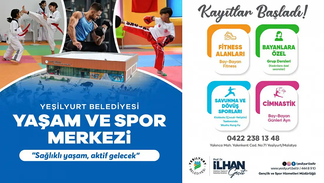 Yeşilyurt Belediyesi Yaşam Ve Spor Merkezi’nde Kayıtlar Başladı