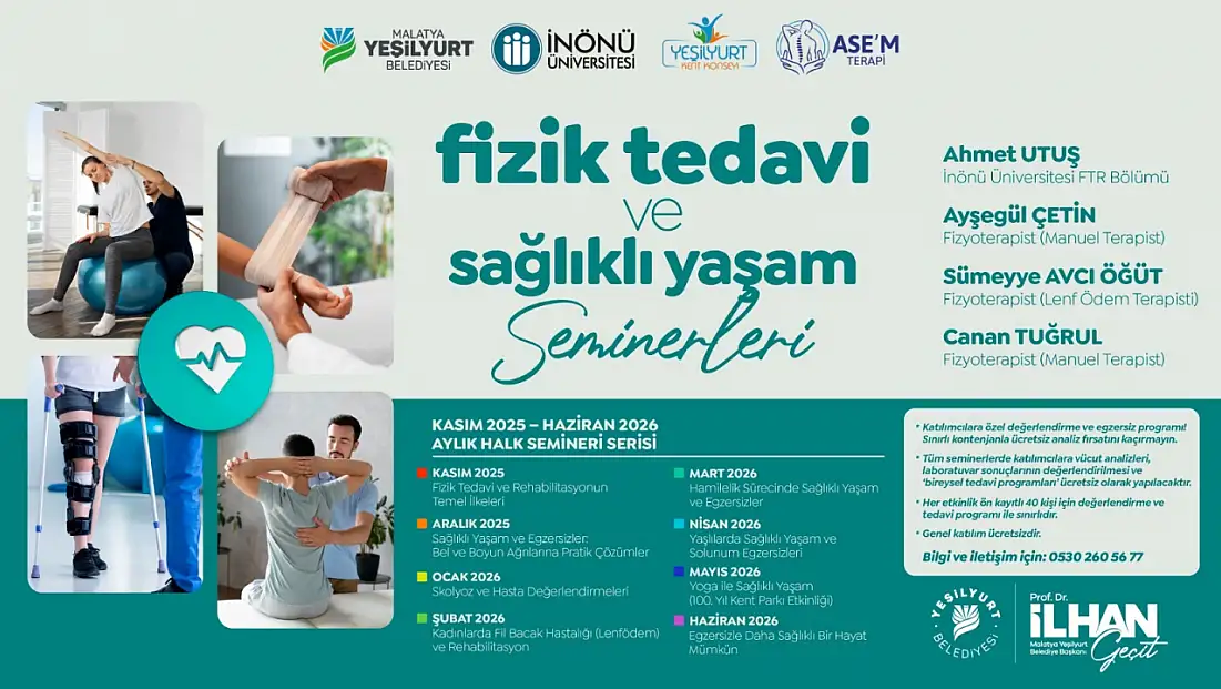 Yeşilyurt’ta ‘Fizik Tedavi Ve Sağlıklı Yaşam Seminerleri’ 1 Kasım’da Başlıyor1