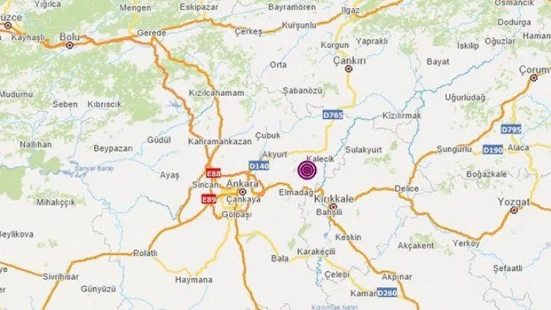Ankara'da 4,5 büyüklüğünde deprem