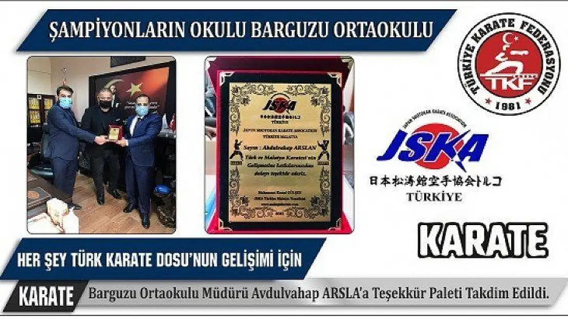Barguzu Ortaokuluna Başarı Plaketi