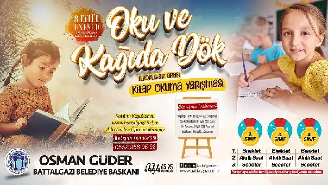 Battalgazi Belediyesi'nden Ödüllü Kitap Okuma Yarışması