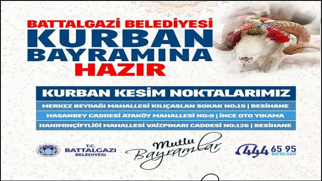 Battalgazi'de Kurban Kesim Yerleri Belli Oldu