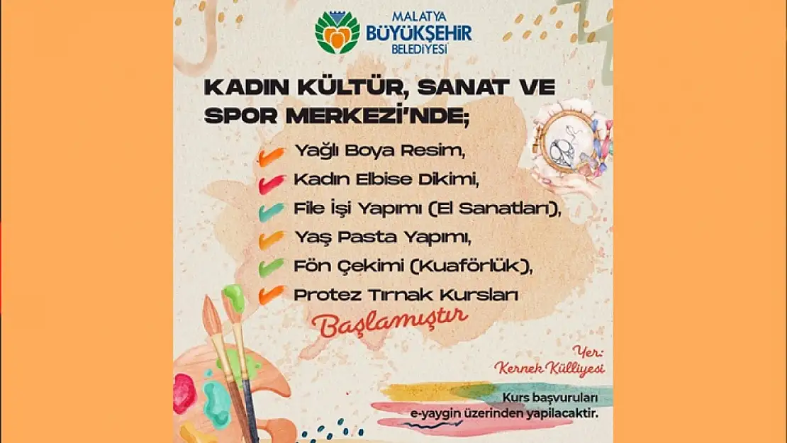 Büyükşehir Belediyesi Kadın Kültür Sanat Ve Spor Merkezi'nde Kurs Kayıtları Başladı