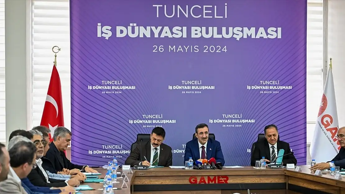 Cumhurbaşkanı Yardımcısı Yılmaz, Tunceli'de 'İş Dünyası Toplantısı'nda konuştu