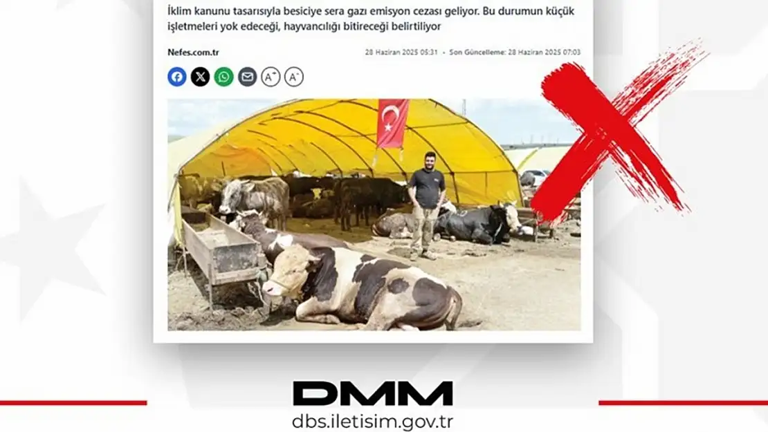 DMM: İklim Kanunu Tasarısı ile hayvancılığın bitirileceği iddiları gerçeği yansıtmıyor