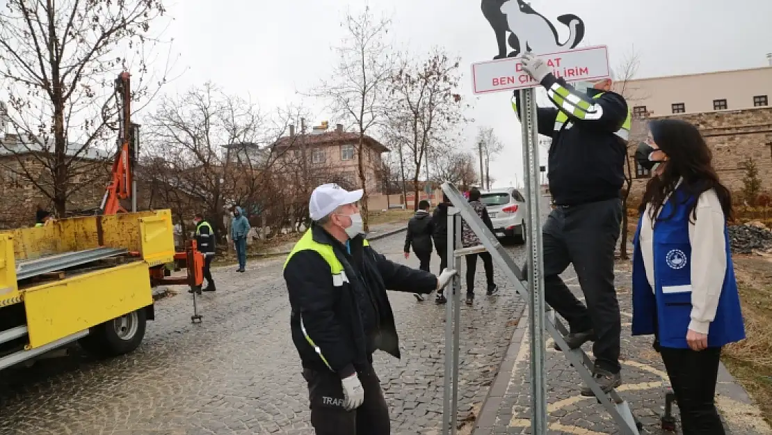 Elazığ Belediyesi, Sokak Hayvanları İçin Uyarı Tabelaları Astı