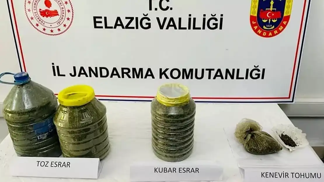 Elazığ'da toprağa gömülü 14 kilogram esrar bulundu