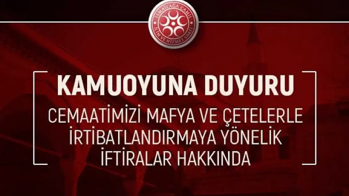 İsmailağa cemaatinden Açıklama