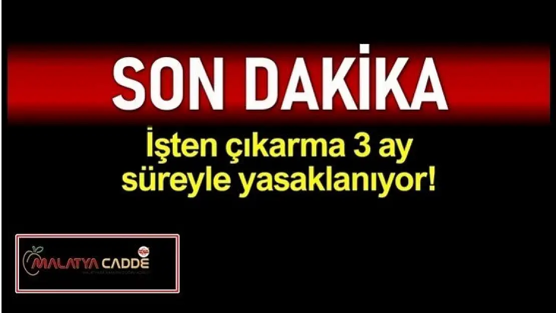 İşten çıkarma 3 ay yasaklanıyor!