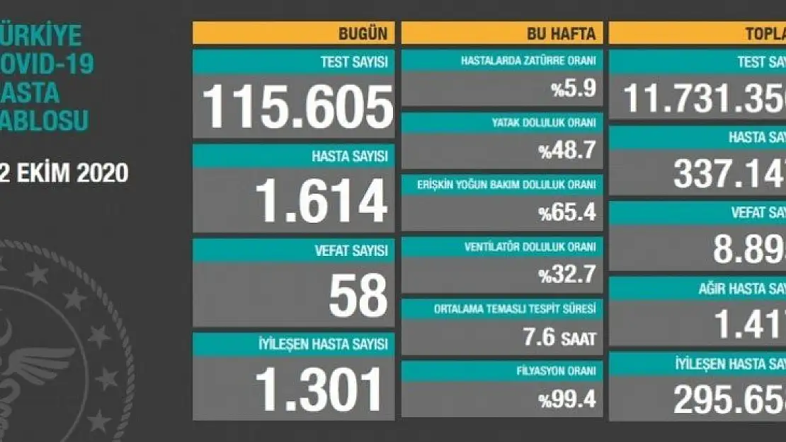 İyileşenlerin sayısı 295 bin 658'e yükseldi.