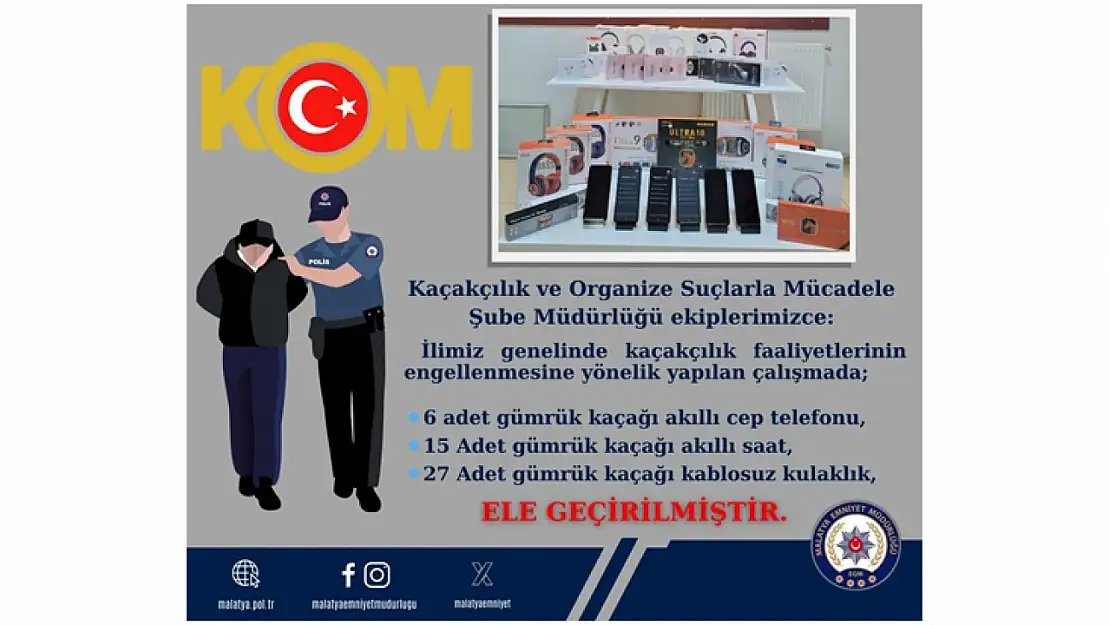 Kaçakçılık ve Organize Suçlarla Mücadele Şube Müdürlüğünün çalışmaları