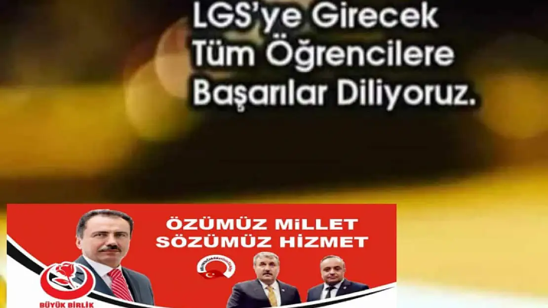 LGS'ye girecek 8. sınıf öğrencilerimize başarılar diliyorum