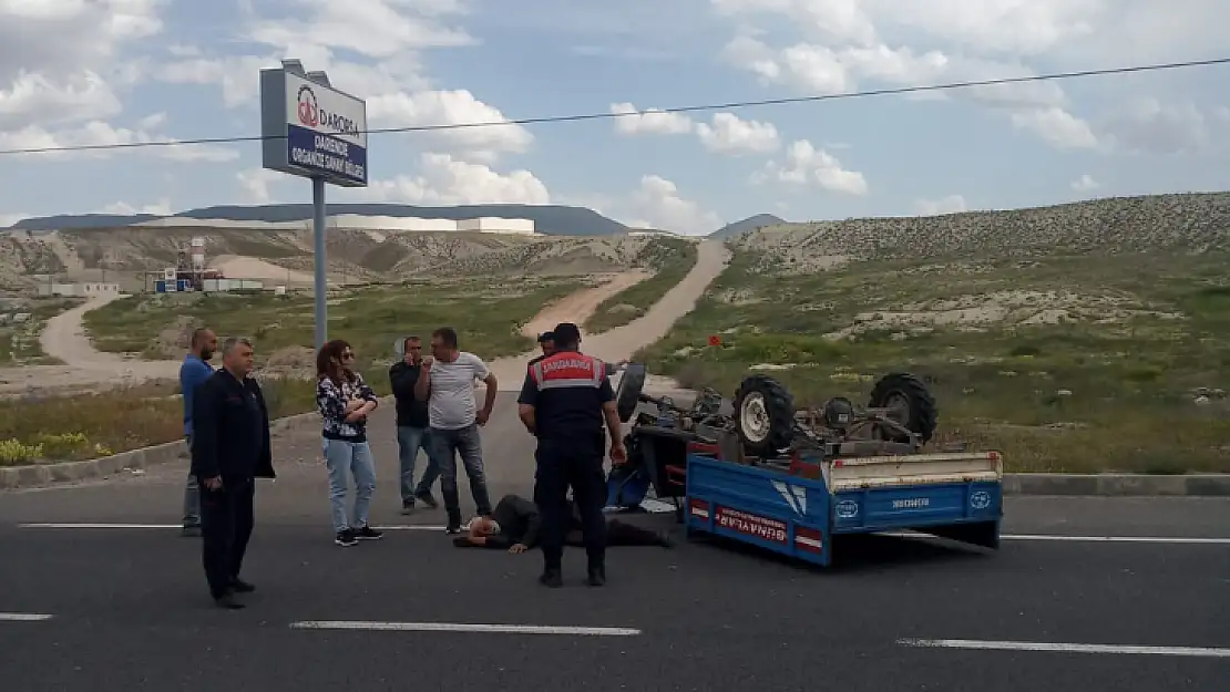 Malatya'da devrilen çapa motorunun sürücüsü yaralandı