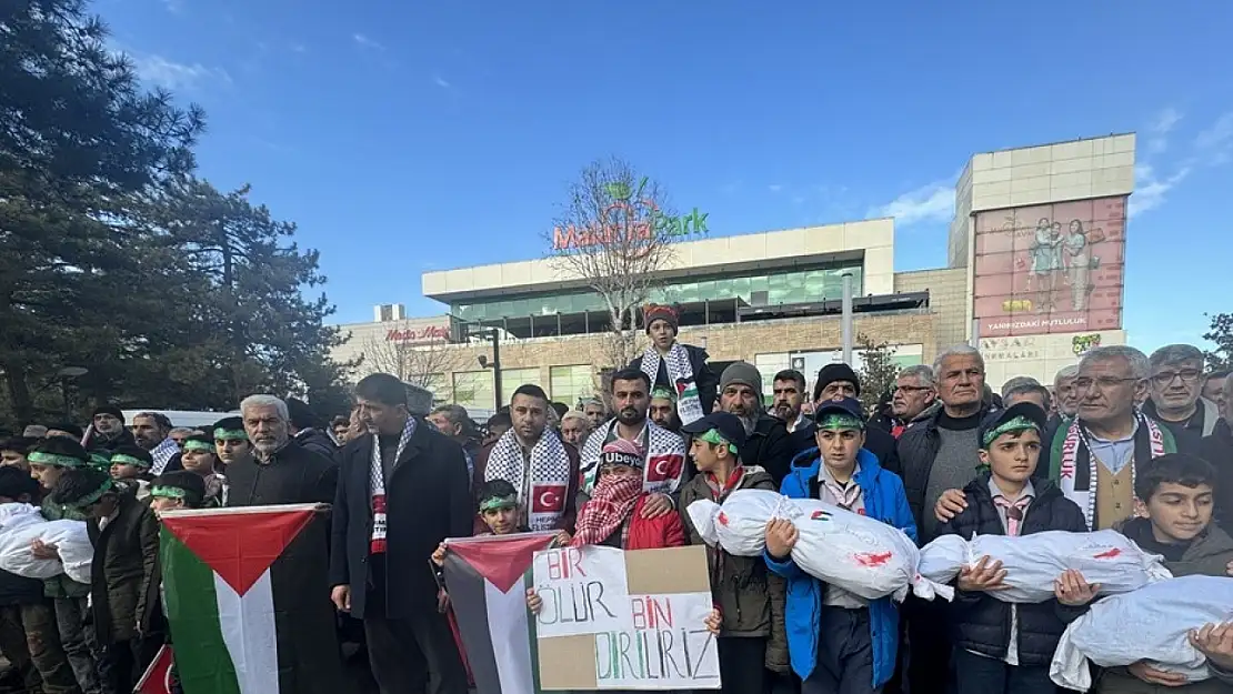 Malatya'da teröre tepki Gazze'ye destek yürüyüşü düzenlendi