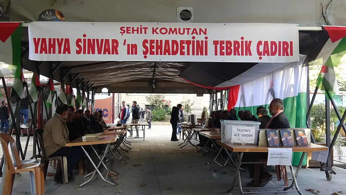 Malatya'da Yahya Sinvar'ın şehadetini tebrik çadırına yoğun ilgi