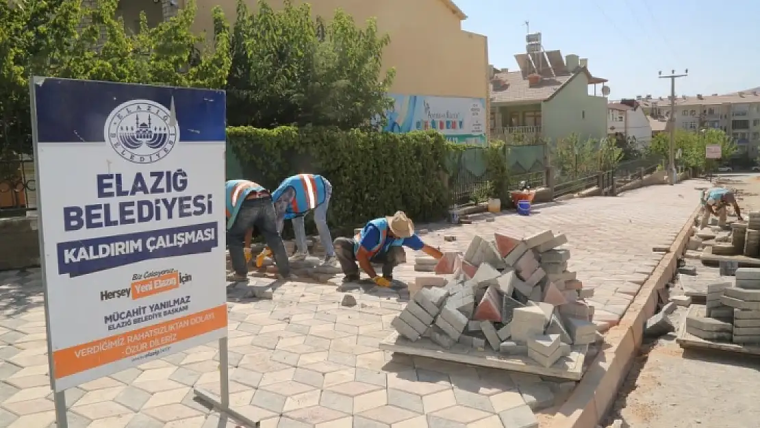 Belediye Kaldırım Çalışmalarını Sürdürüyor