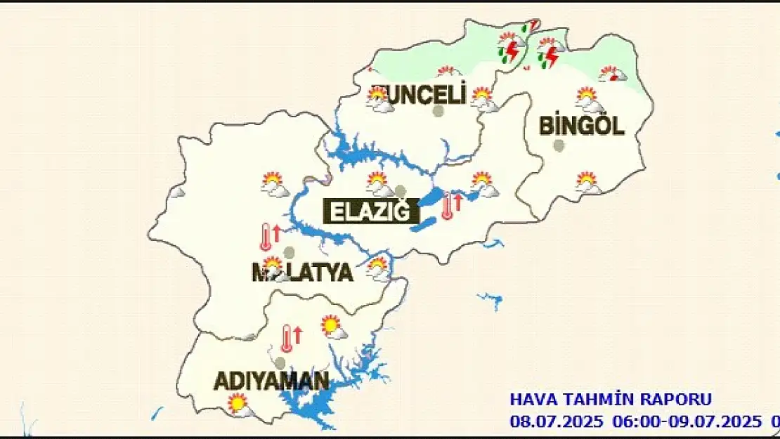 Malatya ve İlçeleri Bugün Kavrulacak