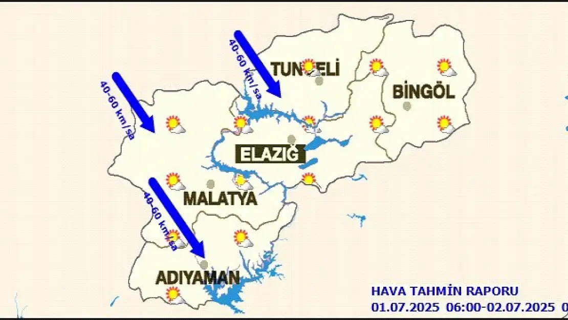 Malatya ve ilçelerinde  Bugün Hava Durumu
