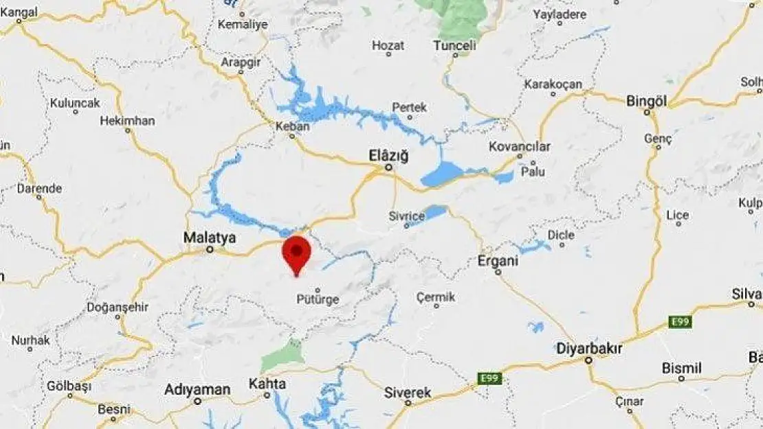 Pütürge ilçesinde 3.8 büyüklüğünde deprem meydana geldi.