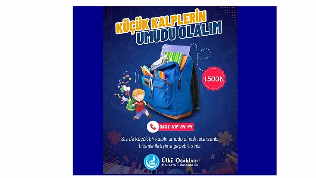 Ülkü Ocakları Malatya'dan Kırtasiye Yardım Kampanyası: 'Küçük Kalplerin Büyük Hayallerine Umut Olalım'