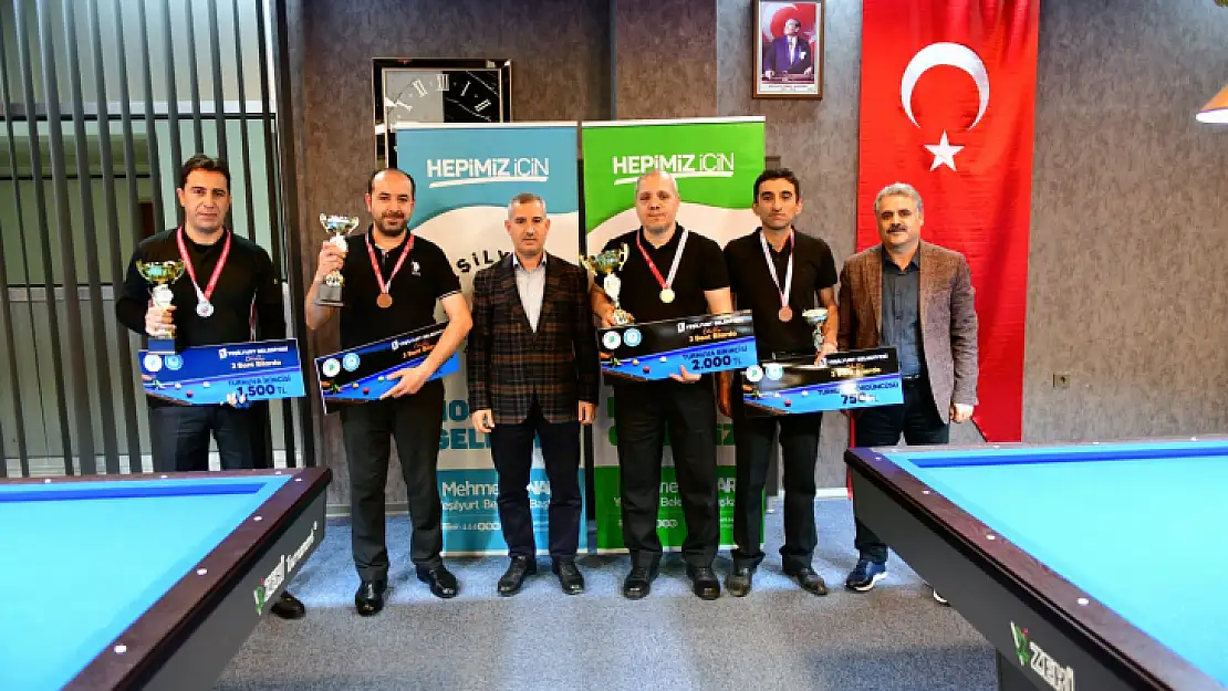 Yeşilyurt Belediyesi 1.Ödüllü 3 Bant Bilardo Şampiyonası Tamamlandı