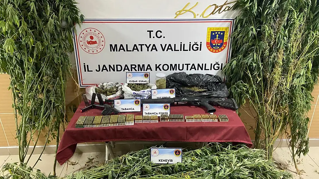Yeşilyurt'ta Uyuşturucu Operasyonu: Esrar, Kenevir ve Silah Ele Geçirildi