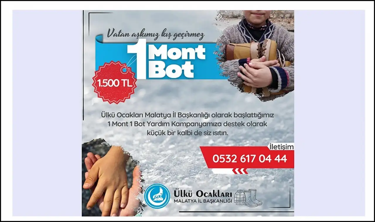 Ülkü Ocakları Malatya'dan '1 Mont 1 Bot' Yardım Kampanyası
