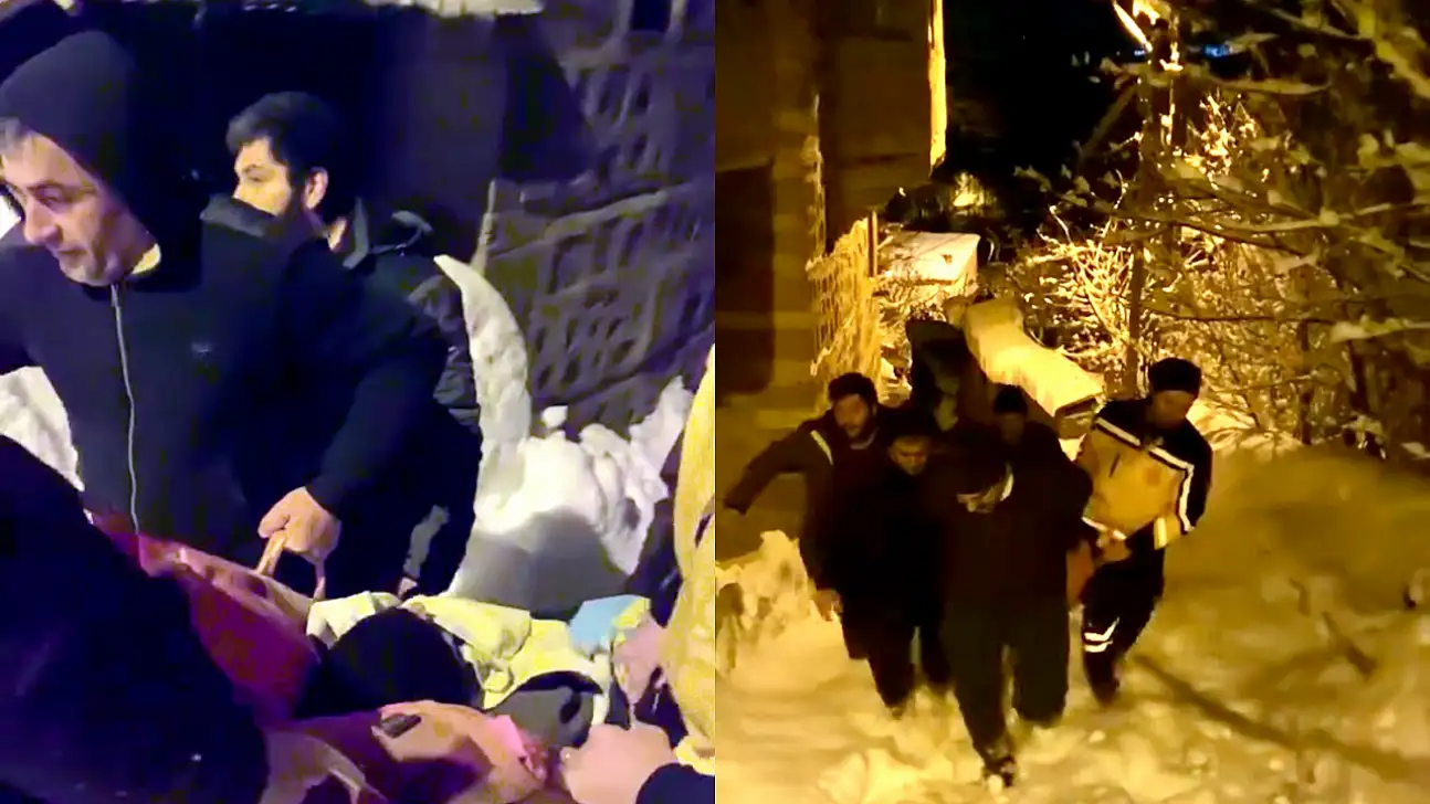 Karla Kapanan Yolda Hayat Mücadelesi: 82 Yaşındaki Hasta Ekiplerin Çabasıyla Hastaneye Ulaştırıldı