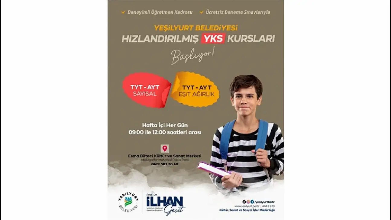 Yeşilyurt Belediyesi'nden Gençlere YKS Desteği