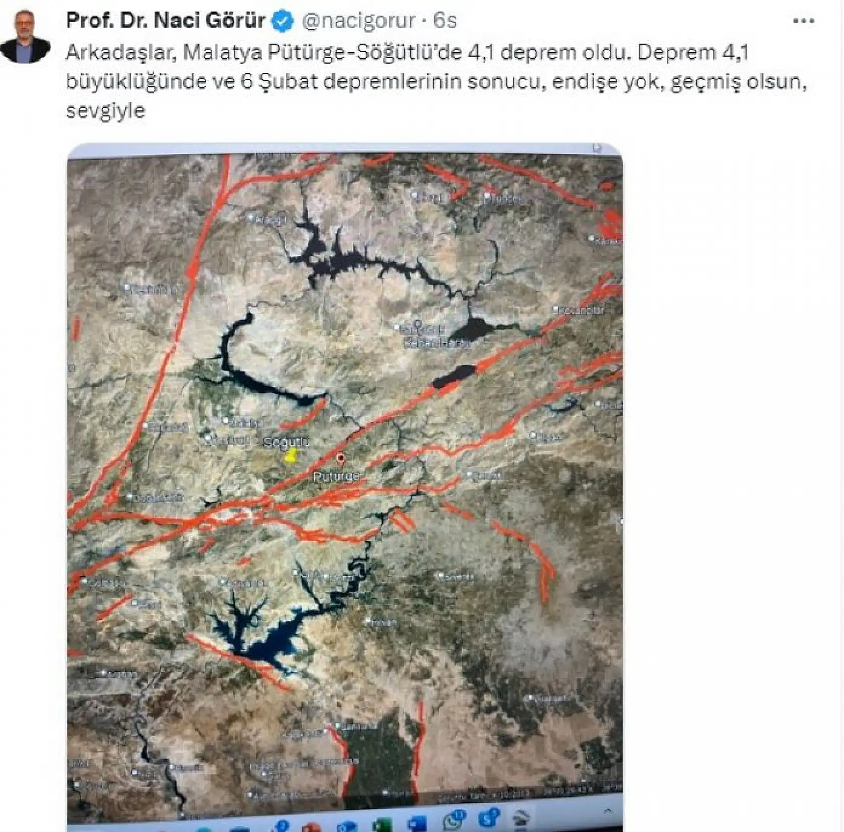 6 Şubat depremlerinin sonucu, endişe yok