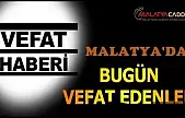 1 Mayıs 2025 Malatya'da Bugün Vefat Edenler