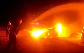 Malatya TOKİ şantiyesinde maddi hasarlı yangın