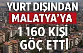 Yurt dışından Malatya'ya 1 160 kişi göç etti.