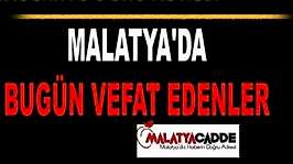 Malatya'da Bugün Vefat Edenler