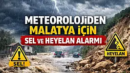 Meteorolojiden Malatya İçin Sel ve Heyelan Alarmı