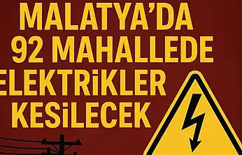 92 Mahallede Elektrikler Kesilecek