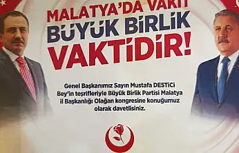 Destici 1 Şubat'ta Malatya'da: BBP 9. Olağan İl Kongresi Yapılacak