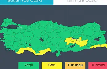 İçişleri'nden Çok Sayıda İl İçin 'Sarı' Kodlu Uyarı