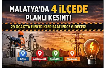 Malatya'da 4 İlçede Planlı Kesinti