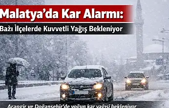 Malatya'da Kar Alarmı: Bazı İlçelerde Kuvvetli Yağış Bekleniyor