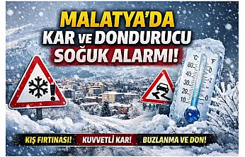 Malatya'da Kar ve Dondurucu Soğuk Alarmı