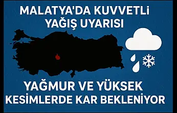 Malatya'da Kuvvetli Yağış Uyarısı: Yağmur Ve Yüksek Kesimlerde Kar Bekleniyor