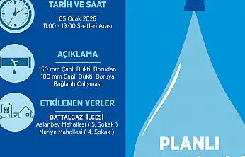 Malatya'da Planlı Çalışma: MASKİ Su Kesintisi Duyurdu