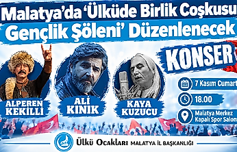 Malatya'da 'Ülküde Birlik Coşkusu Gençlik Şöleni' Düzenlenecek